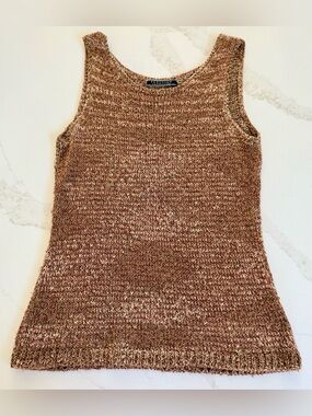 Peruvian Connection Alpaca Sweater Tank Handwoven Marled Knit Boho Artisan S